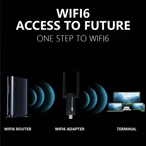 OPTFOCUS USB WIFI6 Adaptor 5400Mbps ax wi fi Dongle USB 3.0 Dual Band Wireless wifi Adaptador Para P