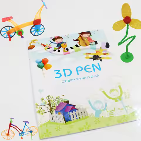 3D Printing Pen Drawing Book Reusable Colorful 22/40 Patterns Thick Paper Clear Plate Painting Templ