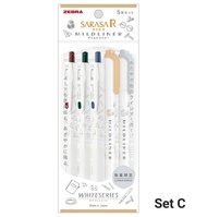 Zebra Sarasa R & Mildliner White Series Pen Set Limited Edition