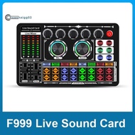 F999 Sound Card Audio Mixer Live Sound Card Voice Changer Mixing Console Amplifier Sound Card Phone 