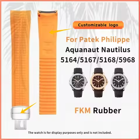 New Replacement FKM Rubber Strap for Patek Philippe Aquanaut/Nautilus 5164/5167/5168/5968|Men‘s Luxu