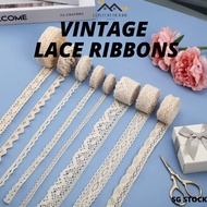 {SG} Lace Ribbon 5m Vintage Cotton Ribbon Lace For Sewing Cotton Lace Fabric Ribbon White Lace White