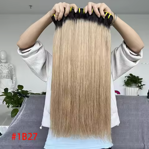 1B27 Color Bone Straight Human Hair Bundles Ombre Blonde Straight Raw Virgin Bundles 100% Human Hair