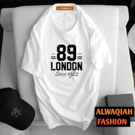 PUTIH Alwaqiah Fashion White short sleeve distro t-shirt 89 London Since 1982/t shirt catton combed 