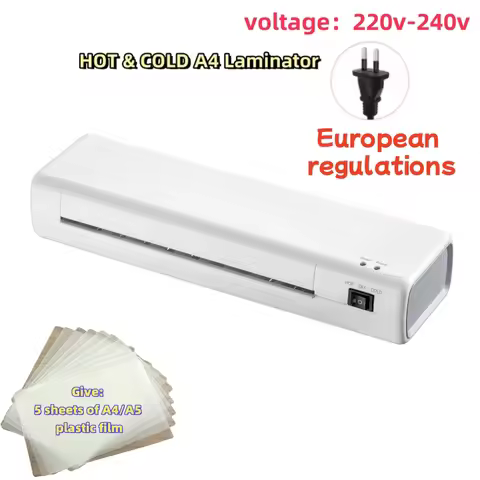 A3/A4 Benchtop Laminator Set A4 Size Hot & Cold Laminator with 10 Laminating Bags Max 9 Inches Width