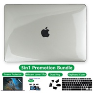 5in1 New laptop Crystal Glossy Case For Apple MacBook Air M4 M3 M2 M1 Pro 13 14  15 16 inch case