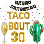 (SG Seller) 30th Birthday Decorations, 30th Birthday Balloon, Black and Gold Birthday Decorations Se