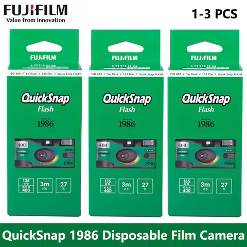 Fujifilm SIMPLE ACE/ QuickSnap 1986 ISO 400 35mm Power Flash Disposabl Camera 27 Photo Exposures (Ex