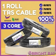 1 ROLL TRS Wire 3 Core Wire 2.5mm Heavy Duty Cable Electric Wayar 2.5mm Cable TRS Cable Wayar Eletri