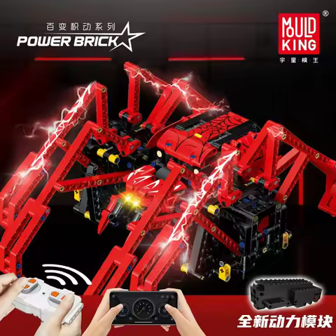 Technical 818PCS Mould King Red Spider STEM Robot Building Blocks Educational Toys RC Bricks for Adu