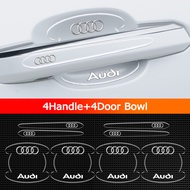 FFAOTIO Transparent Car Door Handle Protector Door Bowl Sticker Car Accessories For Audi A4 TT A5 Q5