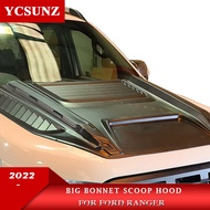 Big Matte Black Bonnet Hood Scoop For Ford Ranger Wildtrak Sport 2022 2023 XLT XLS/ XL raptor Double Cab Car Accessories