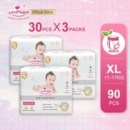 Unihope Natural Pro Baby Diapers Pants Ultra Thin Skin Friendly XL (90 Pcs/3 Packs)