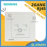 SIEMENS Delta 2 Gang RJ45 CAT6 Data Wall Socket Outlet Faceplate RJ45 Wall Socket Network Socket 2 P