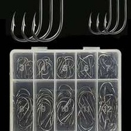 70/100pcs Barbed Fishing Hooks, Size 3-12, Suitable For Various Fishing Scenarios