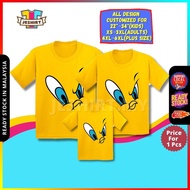 JESHIRT Cartoon Looney Tweety YELLOW Family Tshirt Couple T Shirt Set Kids Adult Unisex Plus Size Bu