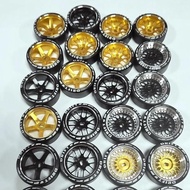 4pcs/set alloy rc wheel rim+ drift tire for 1/28 Wltoys K969 K989 P929 kyosho rally model car upgrad