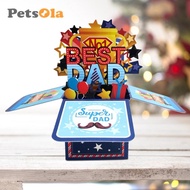 [PETSOLA] 3D FatherS Day Card Handmade with Message Note Happy Fathers Day Card
