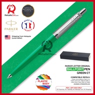 Parker Jotter Original Ballpoint Pen - Green Chrome Trim (with Black - Medium (M) Refill) / {ORIGINAL} / [RetailsON]