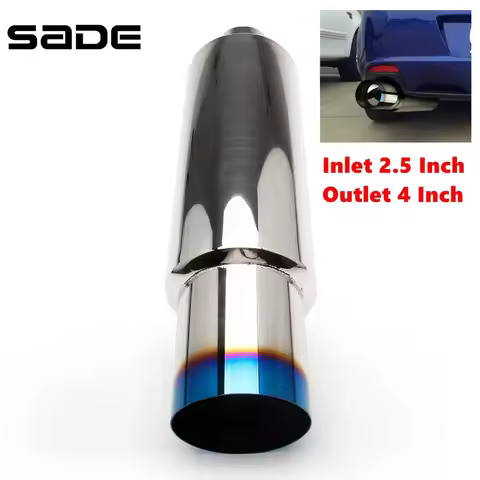 Stainless Steel Exhaust Muffler Tip Tail Pipe Inlet 2.5 Inch Outlet 4 Inch Burnt Type Silencer Tail 