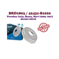 PERODUA AXIA, BEZZA, MYVI 2005 - 2017 BENDIX BRAKE DRUM X 2 PIECES BRD1803 / 42431-B1020 / BZ080