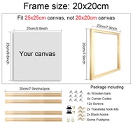 Square DIY Natural Wooden Pictures Frame For Wall Canvas 30X30 40X40 Frame Diamond Painting Large Si