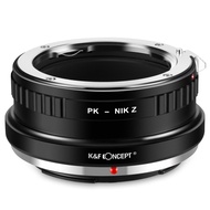 K &amp; F Concept Adapter For Pentax / PK Nikon Z6 Z7-NIK (Z) Camera Mount Lens