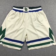 Basketball Jersey Bucks Ancient Embroidered Basketball Shorts Bucks Basketball Pants Shorts Men