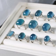 僅有10枚純天然巴西魔鬼藍綠海藍寶戒指圈口可調節大小