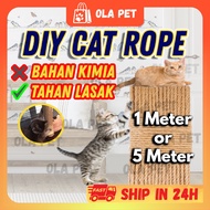 OLAPET 1m 5m DIY Sisal Rope Cat Tree Scratching Post Climbing Replacement Sharpen Claw (Tali Cakar Kucing)