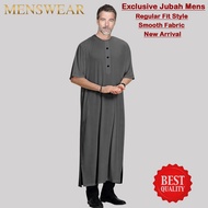 Men Thoub Abaya Shirt Jubah Daffah Dishdasha Islamic Arab Half Sleeves Round Neck – AL Saudi