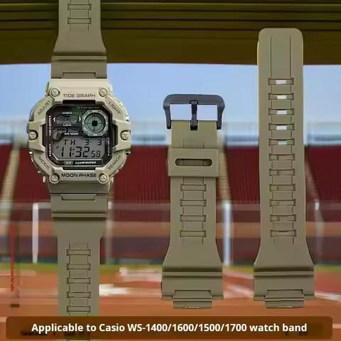 6 colors silicone Watchband For Casio WS-1400 WS-1600 WS-1500 WS-1700 Sports Resin silicone watch st