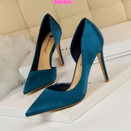 【Ready Stock】9.5cm 高跟鞋 kasut perempuan thin women's high heels satin pointed sexy heels for women sh