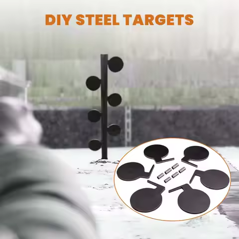 maXpeedingrods 6Pcs AR500 Dueling Tree Paddles 6" X 3/8" Steel Target DIY Shooting Target with Tubes