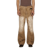 Beuter washed BROWN STRAIGHT-leg JEANS - BEUTER WASHED DISTRESSED STRAIGHT JEANS - BROWN