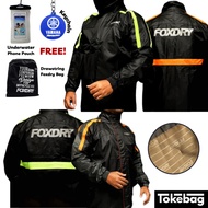 FOXDRY 05 V2 Premium Waterproof YKK Zipper With Pants Raincoat Baju Hujan Motorsikal 摩托车骑士雨衣