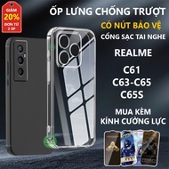Realme C65s/ C65/ C63/ C61 transparent case is anti-slip, protects charging port - Panda