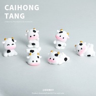DIY 3D Resin Dumb Cow Figurine Ornament Keychain Phone Case Pendant Desktop Ornament Mixed Wholesale