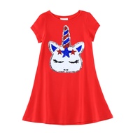HH Family Girls 4th of July Dress Patriotic American Flag Outfit Kids Clothing