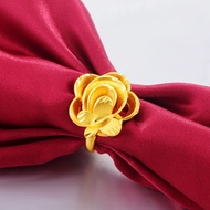 GM5 916 flower 3D big flower ring golden 22K real gold jewelry fashion