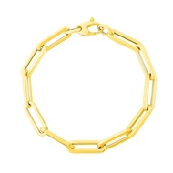 Nathalias NY  สร้อยข้อมือทองคำแท้ 14k รูปทรงPaperclip Chain 14K Yellow Gold Extra Wide Paperclip Chain Bracelet