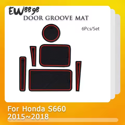 Door Groove Mat For Honda S660 2015 2016 2017 2018 Gate Slot Pad Version Non-Slip Rubber Interior Cu