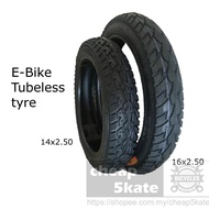 14x2.50 16x2.50 Electric Bike Tubeless Tayar |  E-Bike Tyre E-scooter Tyre