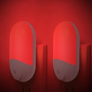 670nm Red Light Night Light for Sleep Therapy[2 Pack] - Auto On/Off LED Night Light Plug into Wall f