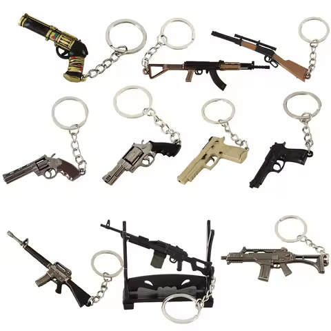 Anime Gun Model Keychains Game Colt 357 PKM M16A4 G36c MK47 M500 81-1 P320-M17 M92A1 M16A4 Boys Weap