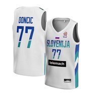 [ORIGINAL] Doncic Slovenija 77 WHITE FIBA Wound Jersey - Swingman Basketball Shirt T-Shirt Tshirt