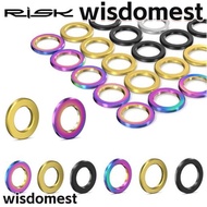 WISDOMEST Stem Bolts Washers, RISK 4 Colors Bike Bolts Washers,  M5 M6 Titanium Alloy Gasket Nut Outdoor Cycling