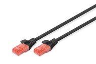 Digitus CAT 6 U-UTP Patch Cable, 3m, Network LAN DSL Ethernet Cable, LSZH, Copper, AWG 26/7, Black