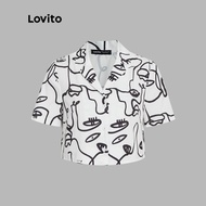 Lovito Women Casual Crop Top L19D307