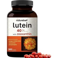 Lutein 40mg+Zeaxanthin 1600 Micrograms, 360 Soft Capsules |4 in 1 Formula Contains Astaxanthin, Omeg
